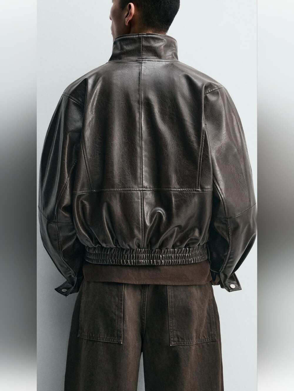 Zara Faux Leather Cropped Jacket - Picture 5 of 11